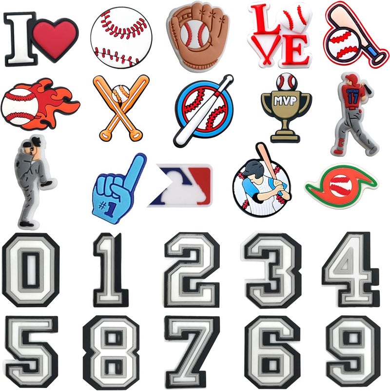 BULKITEM 25PCS Sports Shoe Decoration Charms,Basketball Soccer Baseball Golf Football Shoe Decoration Charms - Image 1